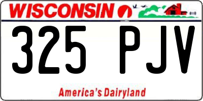 WI license plate 325PJV