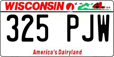 WI license plate 325PJW