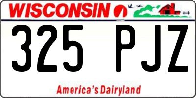 WI license plate 325PJZ