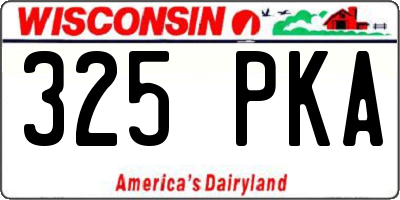 WI license plate 325PKA