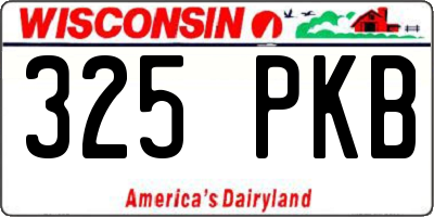 WI license plate 325PKB