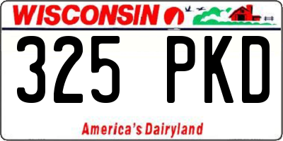 WI license plate 325PKD
