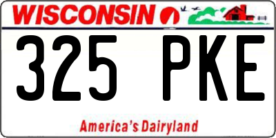 WI license plate 325PKE
