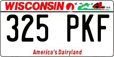 WI license plate 325PKF