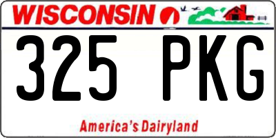 WI license plate 325PKG