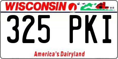 WI license plate 325PKI