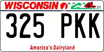 WI license plate 325PKK