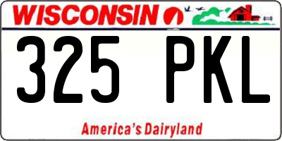WI license plate 325PKL