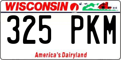 WI license plate 325PKM