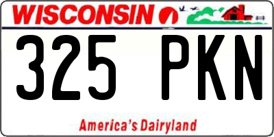 WI license plate 325PKN