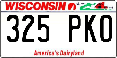 WI license plate 325PKO