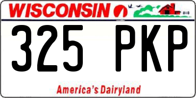 WI license plate 325PKP