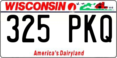 WI license plate 325PKQ