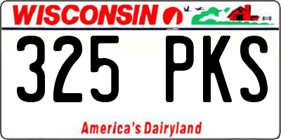 WI license plate 325PKS