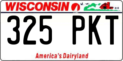 WI license plate 325PKT