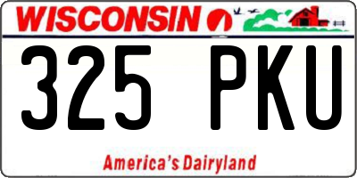 WI license plate 325PKU