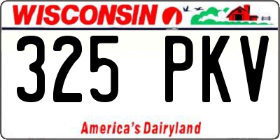 WI license plate 325PKV