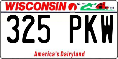 WI license plate 325PKW