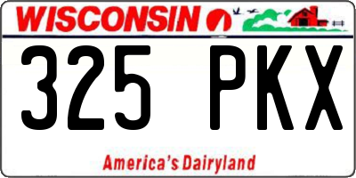 WI license plate 325PKX