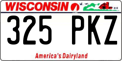 WI license plate 325PKZ