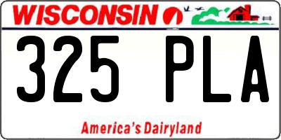 WI license plate 325PLA