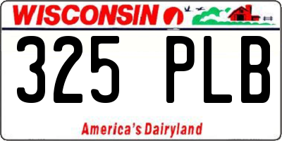 WI license plate 325PLB