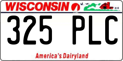 WI license plate 325PLC