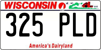 WI license plate 325PLD