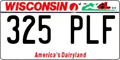 WI license plate 325PLF