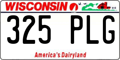 WI license plate 325PLG