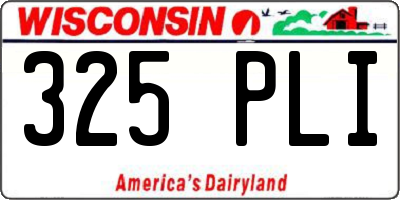 WI license plate 325PLI
