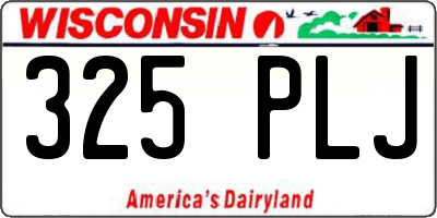 WI license plate 325PLJ