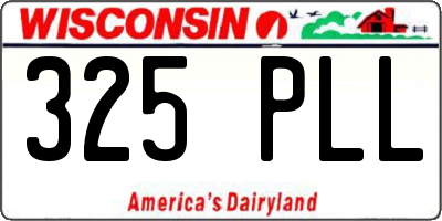 WI license plate 325PLL