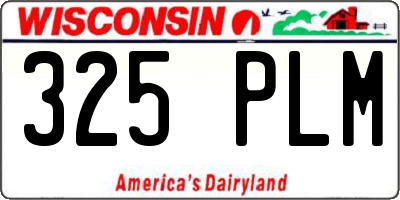 WI license plate 325PLM