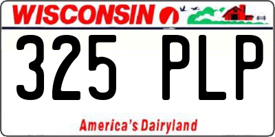 WI license plate 325PLP
