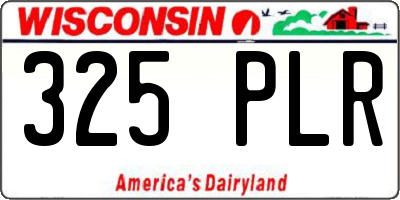 WI license plate 325PLR