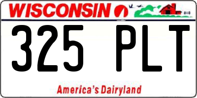WI license plate 325PLT