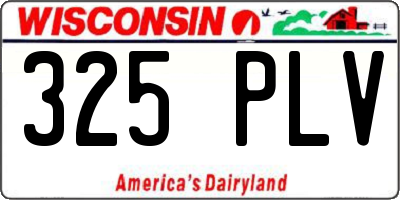 WI license plate 325PLV