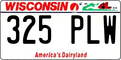 WI license plate 325PLW