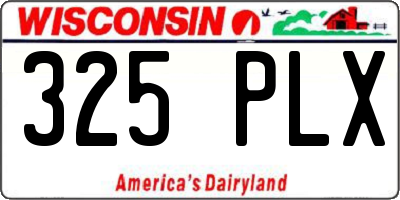 WI license plate 325PLX