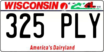 WI license plate 325PLY