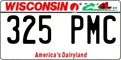 WI license plate 325PMC