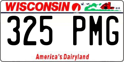 WI license plate 325PMG