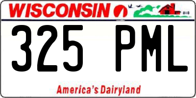WI license plate 325PML