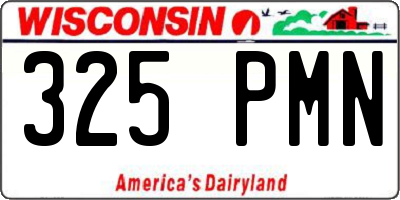 WI license plate 325PMN