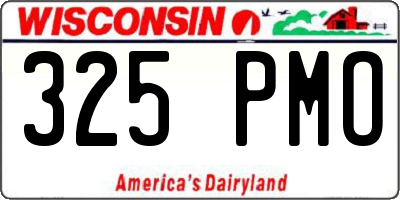 WI license plate 325PMO