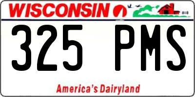 WI license plate 325PMS