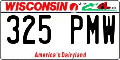 WI license plate 325PMW