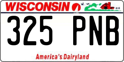 WI license plate 325PNB