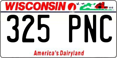 WI license plate 325PNC